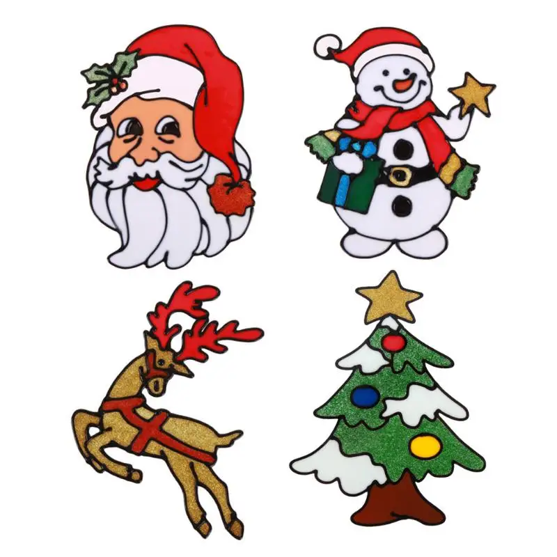 

Chriatmas Wall Window Stickers Silicone Santa Claus Glass Stickers Window Door Wall Paste Christmas Decoration for Home New Year