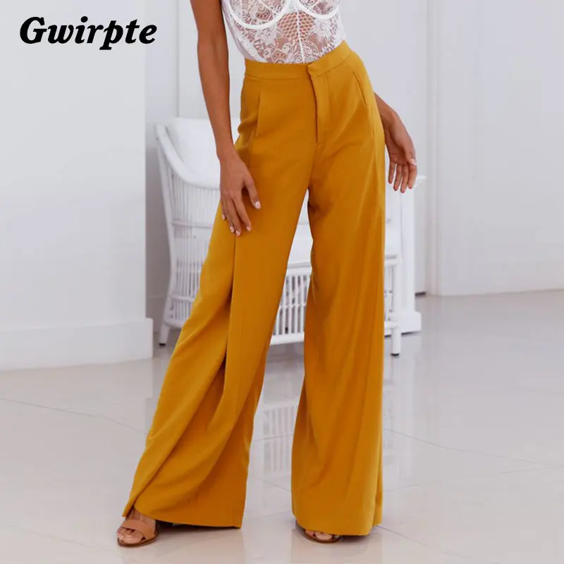 

Gwirpte 2018Sexy comfortable high waist and wide leg casual pants Summer Zipper Sash Waist Indie Folk Boho Stripe Loose Trousers