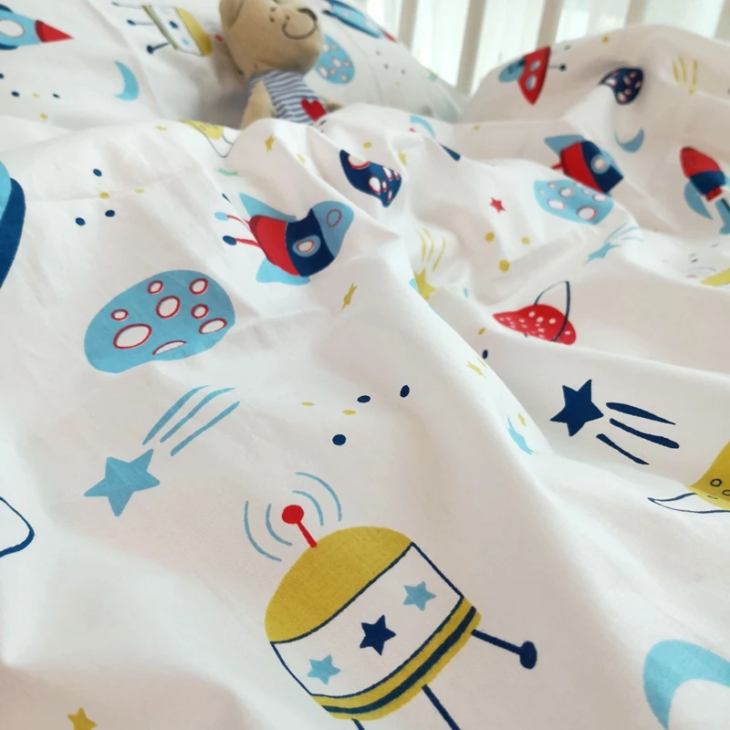 2pcs 100% cotton crib bedding set pillowcase and duvet cover for 120x60 130x70 baby bed (1)