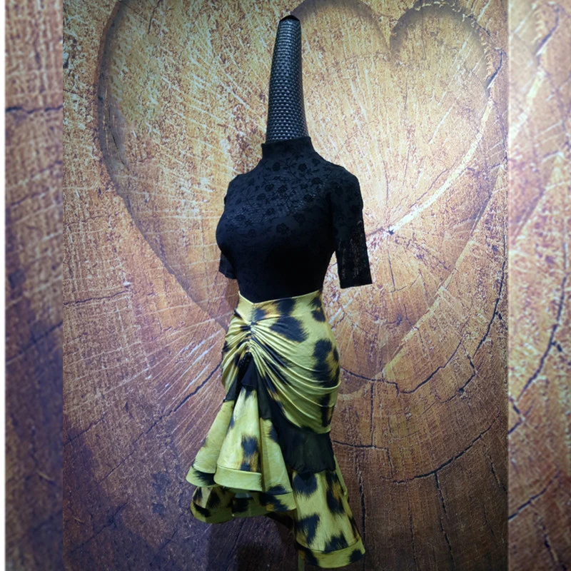 Женское взрослое платье для латинских танцев, Сетчатое трикотажное платье, Румба ча-ча, латинский танец самба, юбка, платье для латинских танцев, костюм - Цвет: W136BY46 B Set