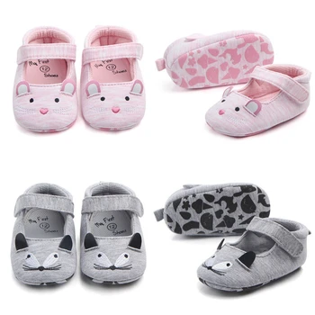 

pudcoco Baby Toddler Shoes Infant Toddler cute mouse Flower Soft Sole Kid Girls Boy Baby Crib Shoes Prewalker 0-18 Months