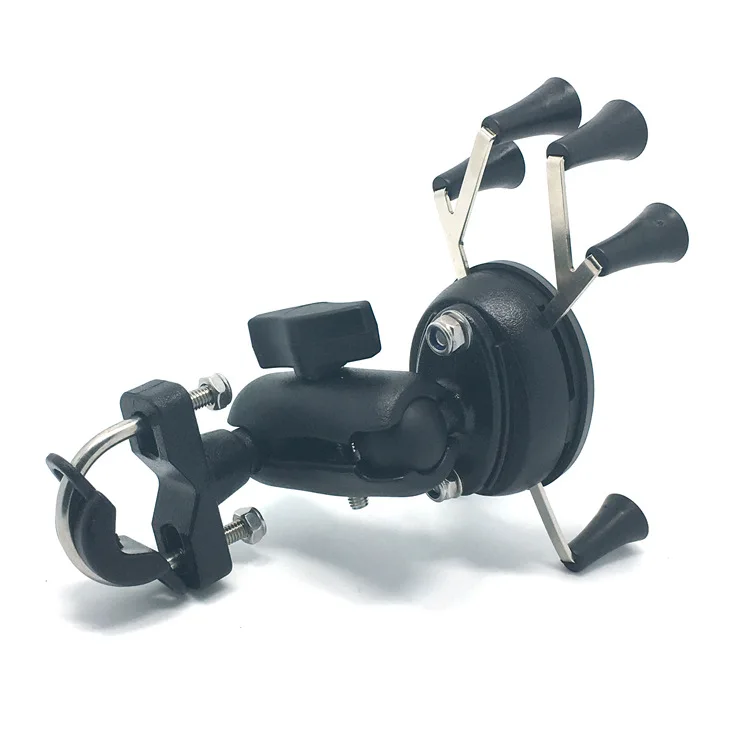 Online Motorrad Griff Bar Schiene Montieren Bar Berg Grip Telefon Halter Stehen mit 65mm Doppel Buchse Arm für 4  6 zoll Handy und GPS