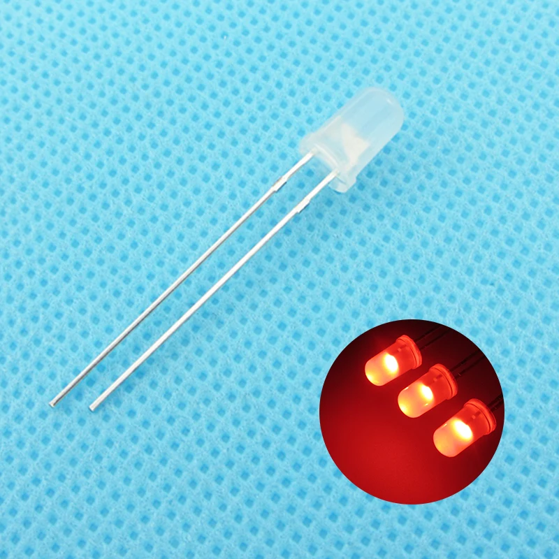 5 мм красный светодиодный круглый светильник, излучающий диодный рассеянный туманный ультра яркий светильник с бусинами, плагином, набор для самостоятельной сборки, практичный широкоугольный DIP100 шт/Лот