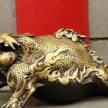 Bi003164 Подробная Информация о 2" Китайский Чистая Бронзовый Золотая Жаба Жаба Богатства Монета Животных Статуя Скульптура