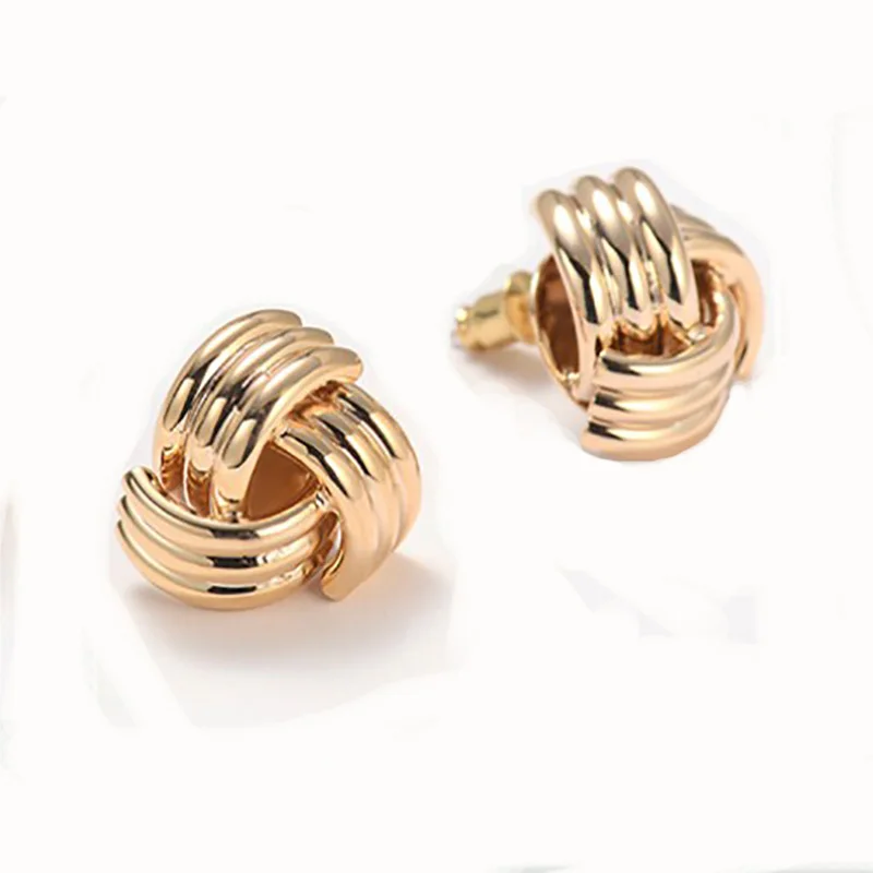 EK2205 трендовые маленькие металлические круглые серьги-гвоздики для женщин, серьги из пряжи, модные геометрические серьги-гвоздики, ювелирное изделие