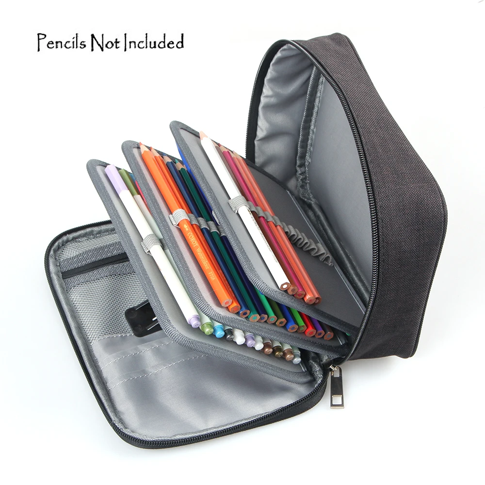 

72 Slots Detachable Oxford Canvas School Pencils Case Large Capacity Watercolor Colored Pencil Bag For Student Gift Art Supplies