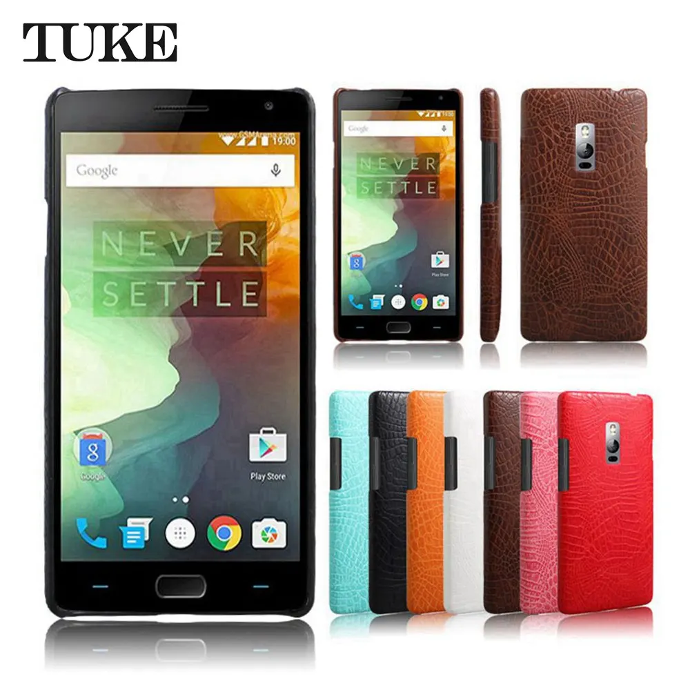 

TUKE Phone Cases for OnePlus One 2 Case Crocodile Pattern Leather Back Cover for One Plus 2 Oneplus2 Case Fundas Etui