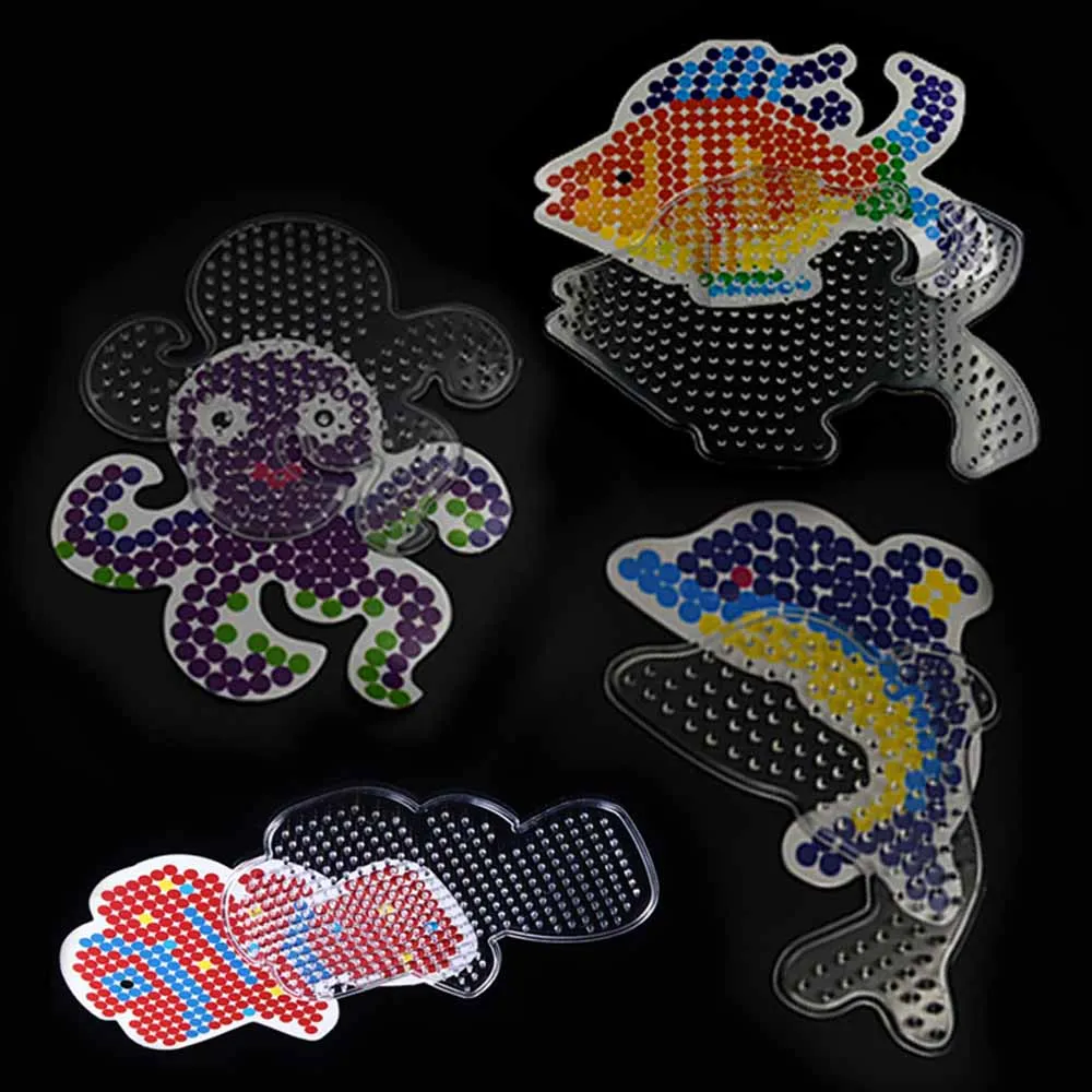 

2017 Popular 4 Style Marine life Shape Template Fuse Hama Beads Pegboard Jigsaw Education Puzzle Gift DIY Hand Making Toys