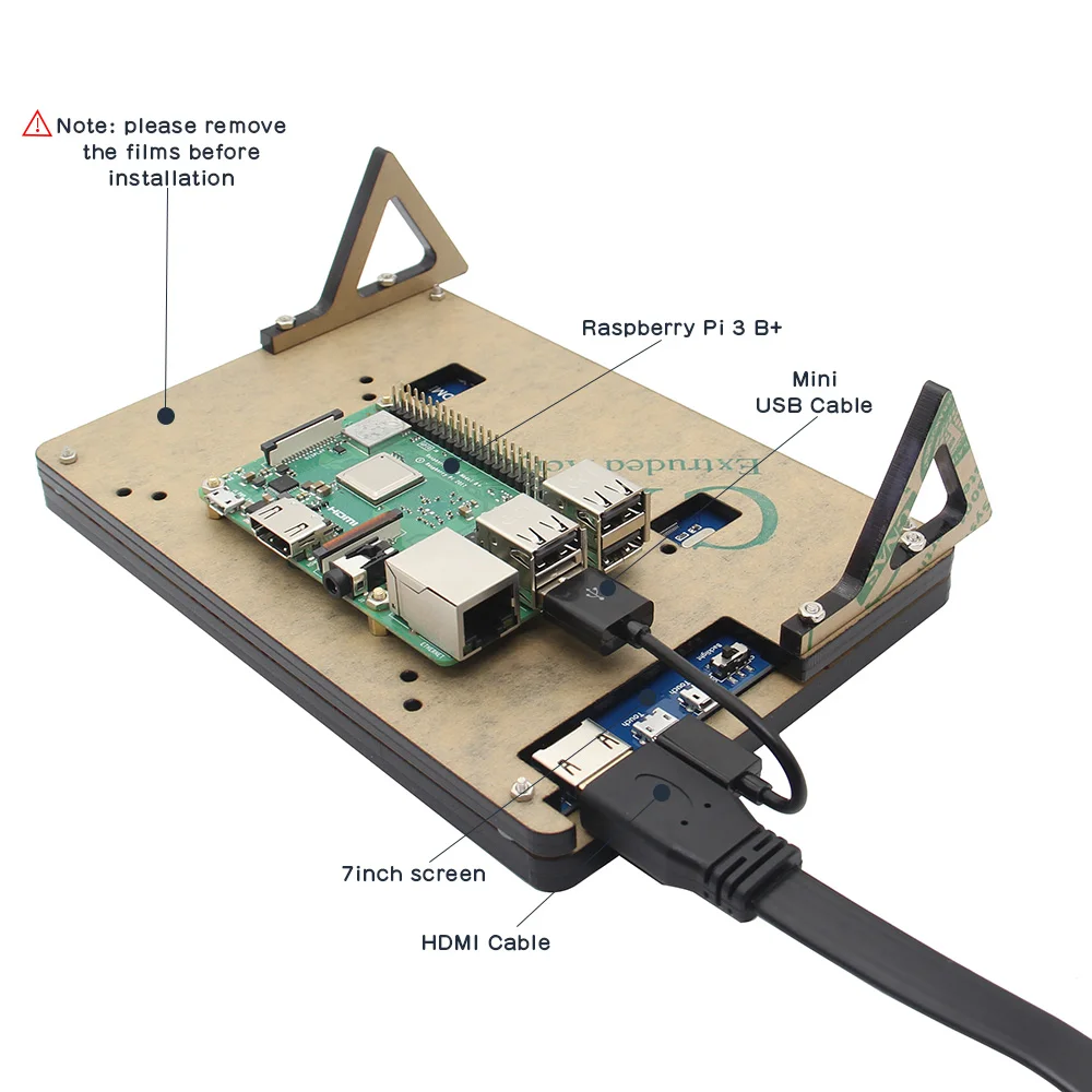 Raspberry Pi акриловый чехол/держатель для Raspberry Pi 3 Model B доска& 7 дюймов Экран | Чехол для Pi 3 7 дюймов Сенсорный экран/Дисплей