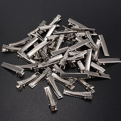 

Hot Sell Good Quality50Pcs Modish Flat Single Prong Alligator Clips DIY Barrette Teeth Hair Clips