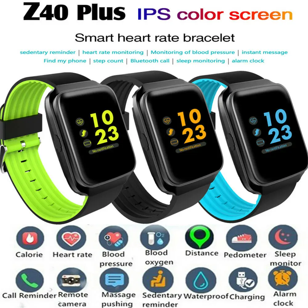 

Z40 Plus Waterproof Smart Watch Heart Rate Monitor Bracelet Wristband for iOS Android