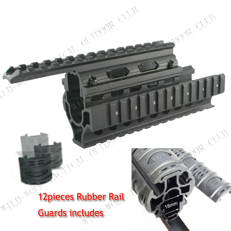 

Tactical AK 47/74 Series Quad Rail Hand Guard Integrate System RIS Mount for Hunting Shooting with free 12pcs cover