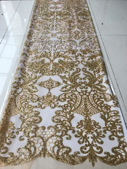 

glitter lace fabric high quality sat-41503 african sequins lace fabric french net lace fabric