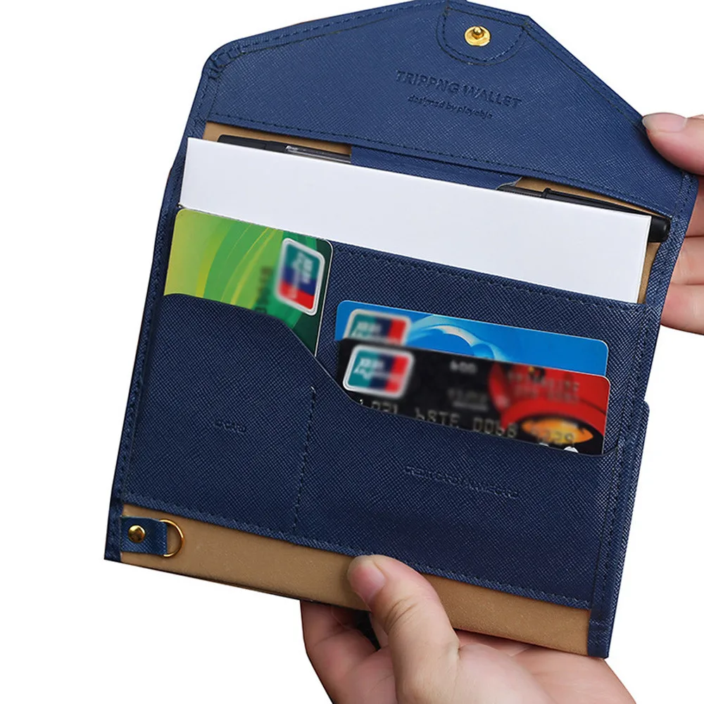 6 цветов, ID держатель для карт, кошелек, натуральный, многоцелевой, для путешествий, паспорта, кошелек, три раза, для документов, органайзер, держатель, сумка
