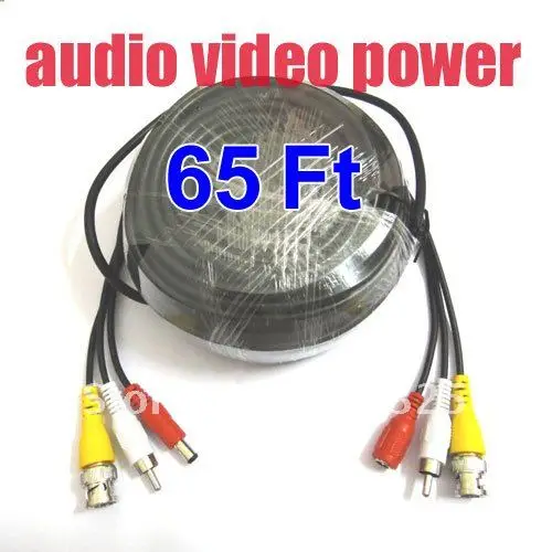 65 футов видео-, аудиоэлектропитание Удлинительный кабель CCTV безопасности Камера a84