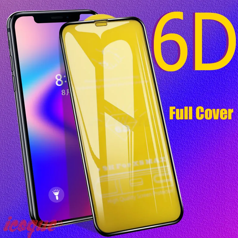6D Защитное стекло для iPhone 11 Pro Max SE 2020 8 6 защитная пленка 3D закаленное 8X6 s 7 Plus XR XS |