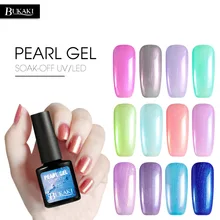 BUKAKI 12 Colors Pure Pearl Gel Nail Polish UV Gel Soak Off Shell Gel Varnish Semic Permanent Summer Series Lacquer