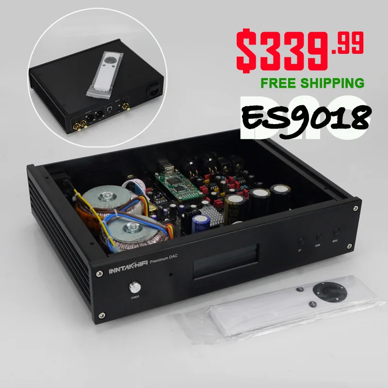 

Готовые ES9018 + amanero USB декодер DAC W/Remote Управление Поддержка 32bit 384 K DSD DOP (двойной тороидальный трансформатор версия)