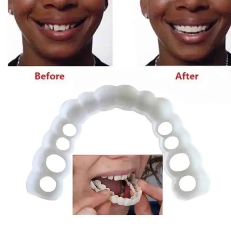 

Hot Whitening Snap Perfect Smile Teeth Fake Tooth Cover On Smile Instant Teeth Cosmetic Denture Care for Upper One Size Fits