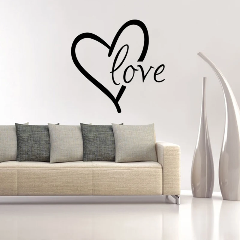 Vinyl Art Removable Poster Mural Big Heart Love Wall Sticker Beauty