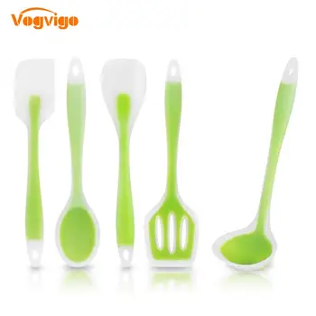 

VOGVIGO 5 pcs Silicon Cooking Utensil Set Heat Resistant Cooking Tools Spatula Spoon Soup Ladle-egg Turner Kicthen Cooking Set