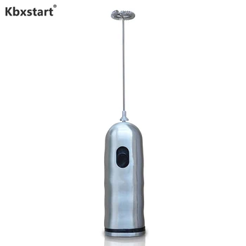 

Kbxstart Mini Stainless Steel Electric Milk Frother Battery Powered Portable Handheld 2-Speed Adjustable Mixer Foam Maker