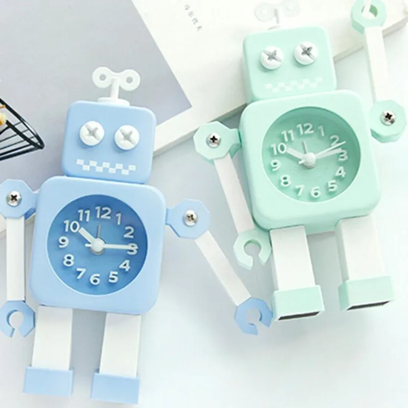 M.Sparkling Creative cartoon cute robot alarm clock student bedside