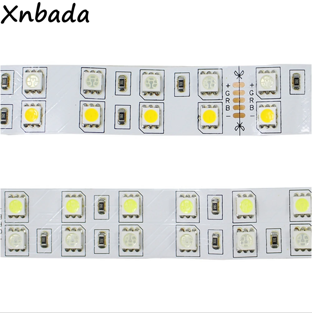 5 м RGBW RGBWW светодиодный светильник 5050SMD двухрядный 120 светодиодов/м RGB+ белый/RGB+ теплый белый гибкий светодиодный ленточный светильник DC24V