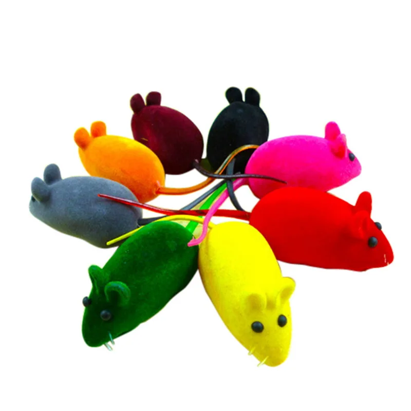 Random Color Rabbit Fur False Mouse Pet Cat Toys Mini Playing Toys For Cat Kitten Interactive Cheap Mini Funny Mice Playing Toys