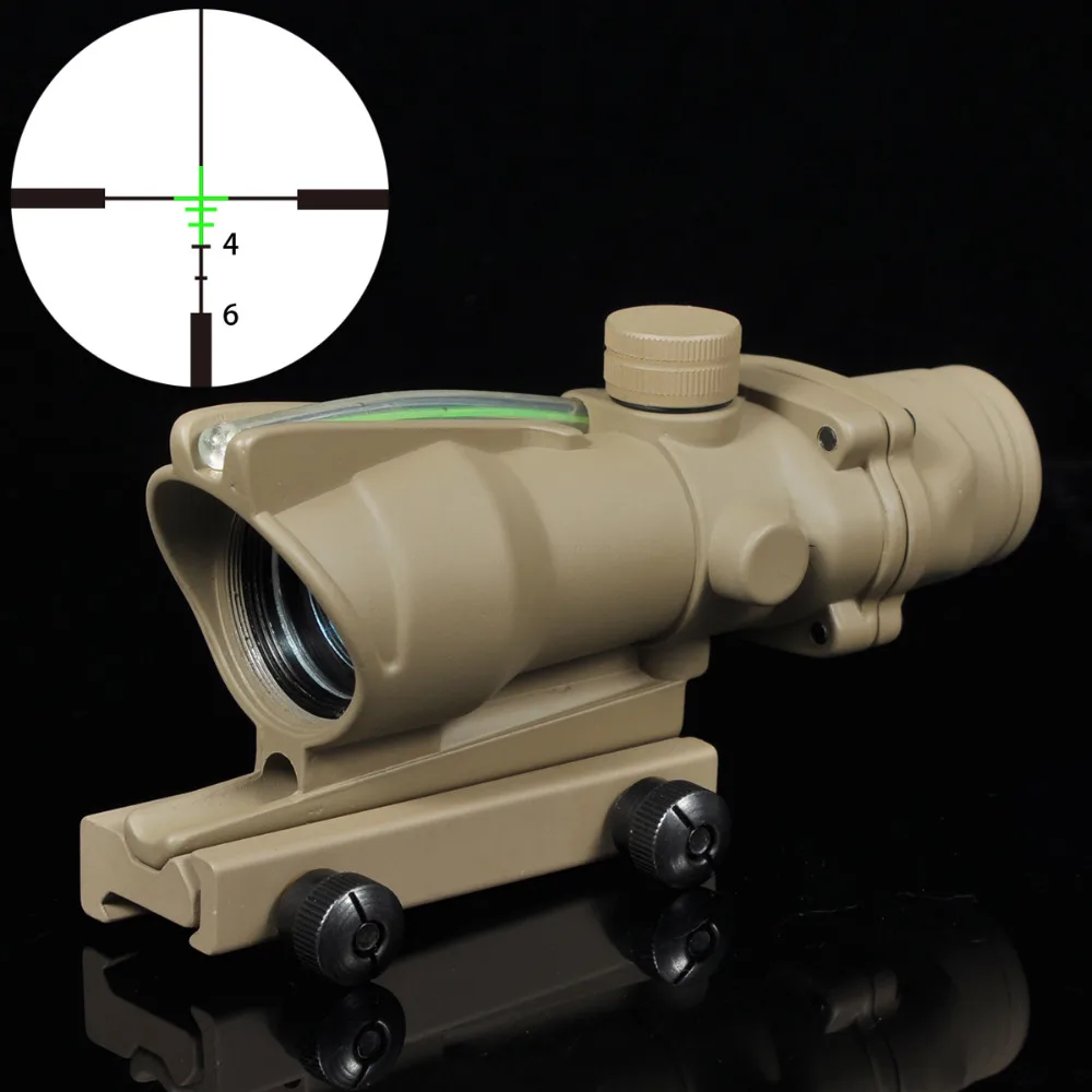 Greenbase ACOG 4x32G Подсветкой Crosshair 223 Баллистических Сетка Тактический Прицел Для m16