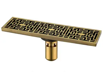 

30* 8cm kitchen bathroom long thickened copper rectangular deodorant deep water floor drain