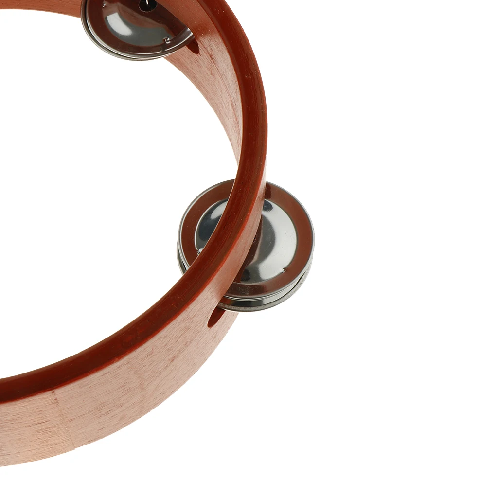 Tooyful Finest 6inch Wooden Tambourine Hand Drum Single Row Jingle Bells Handbell for Baby Kid Early Music Educational Toy