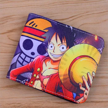 

One Piece Anime Card Holder Purse Monkey D. Luffy Short Synthetic Leather Wallet