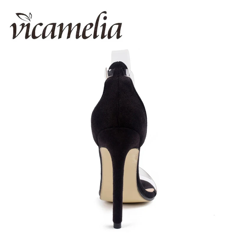 Vicamelia/замшевые босоножки на тонком каблуке прозрачные Босоножки с открытым