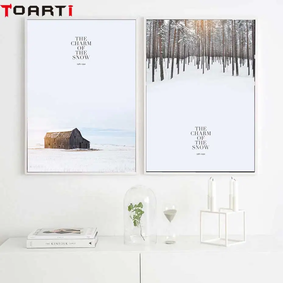 Beautiful Snow Landscape Posters Prints The Charm Of The Snow Quotes Canvas Painting On The Wall Modern Art Pictures Home Decor (6)