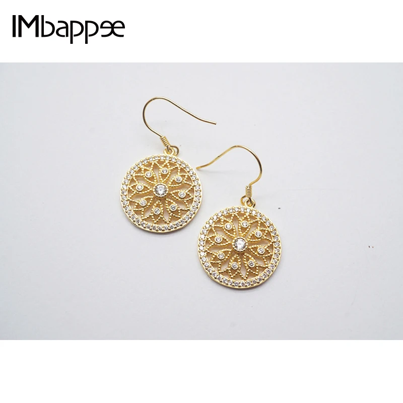 

Imbappee 925 Sterling Silver Silver-plated exotic flower-drilled retro Earrings for woman