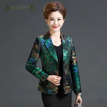 Весна осень женский костюм куртка Новая мода Печать с длинным рукавом большой размер женский костюм куртка L-XXXXL SES848