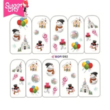 Merry Christmas Nail Art Gel Polish Water Transfer Stickers for Manicure Beauty DIY Nail Tools Acrylic Decals 1PCS