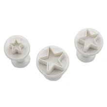 12 компл./лот) FDA высокое качество пластик 3 шт. в форме звезды Плунжерные Фрезы плесень набор