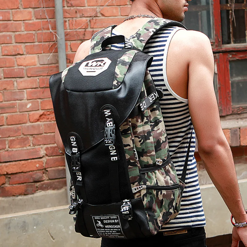 

New Camouflage Men's Outdoor Travel Backpack Unisex Casual Graffiti Backpack Sports Fashion Large Capacity Travel Bag