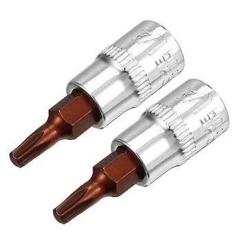 

UXCELL 2Pcs 1/4-Inch Drive T20 T30 T40 Torx Bit Socket, S2 Steell for DIY Hand-making, Automotive Repairs