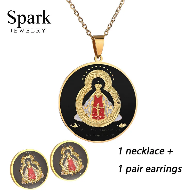Retro Round King Jewelry Sets For Women Gold Color Pendant Necklace