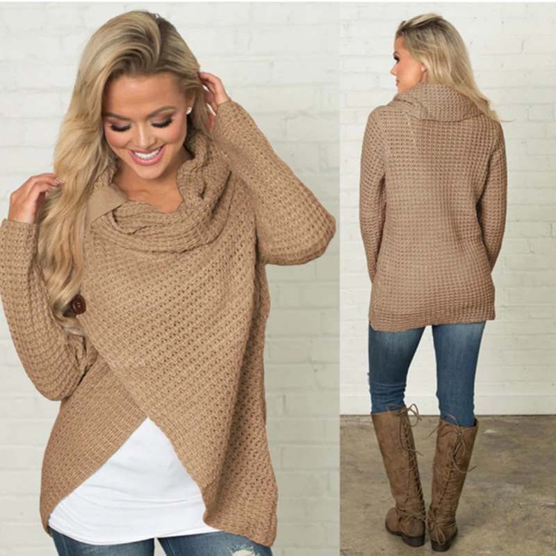 

DAYIFUN 2018 Autumn Winter Warm Sweater Long-Sleeve Elastic Sweater Female Pullover Turtleneck Knitted Sweaters Tops 1990