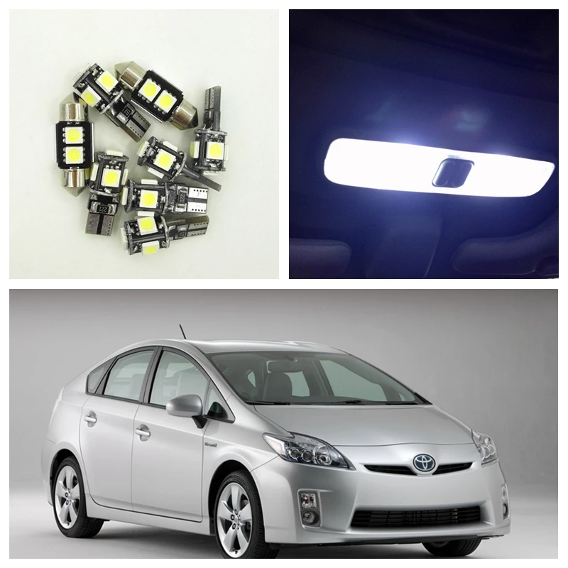 Buy 8 Pcs White LED Lights Interior Package Kit For