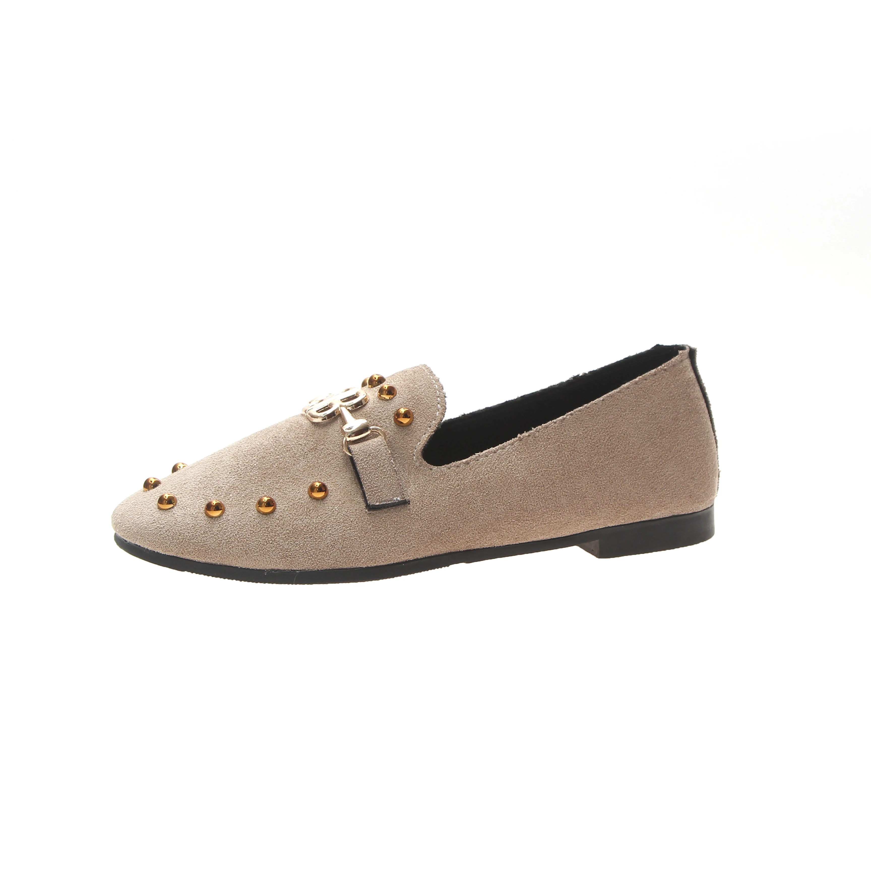 Simples Corée Bout Mocassins Khaki Carré Vantage Femmes Dames Fond Style Automne apricot Ballerines Suede black Mode Appartements Mou Chaussures fnxq8fr