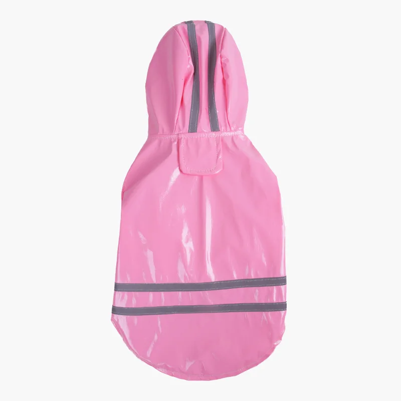 Классный плащ для собак на открытом воздухе, для щенков дождевые пальто, ветрозащитные куртки для собак со светоотражающей полосой, Полиуретановая одежда для кошек и собак - Цвет: Розовый