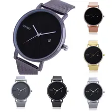 NEW FSHION Minimalism Men Women Wristwatch No Numbers vestidos mujer Round Dial Calendar Mesh Band Quartz Wrist Watch orologio minimalism unisex women men analog round shell dial mesh band quartz movement wrist watch