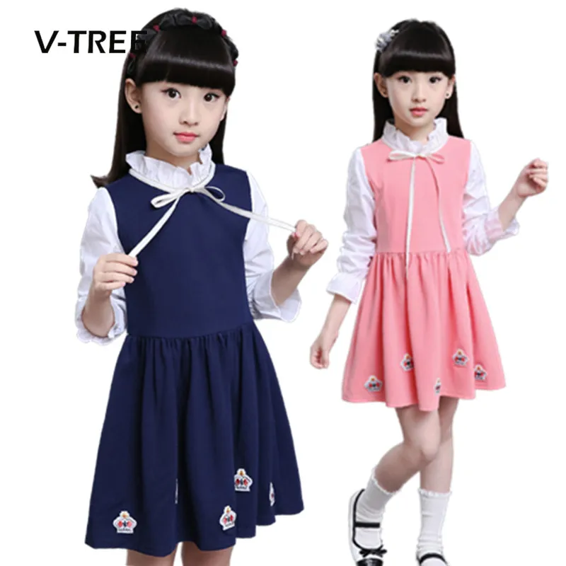 

2017 Kids Girl Dress Autumn Winter Fashion Baby Girl England Style Long Sleeve Dress Children Clothing Casual Girl Clothes