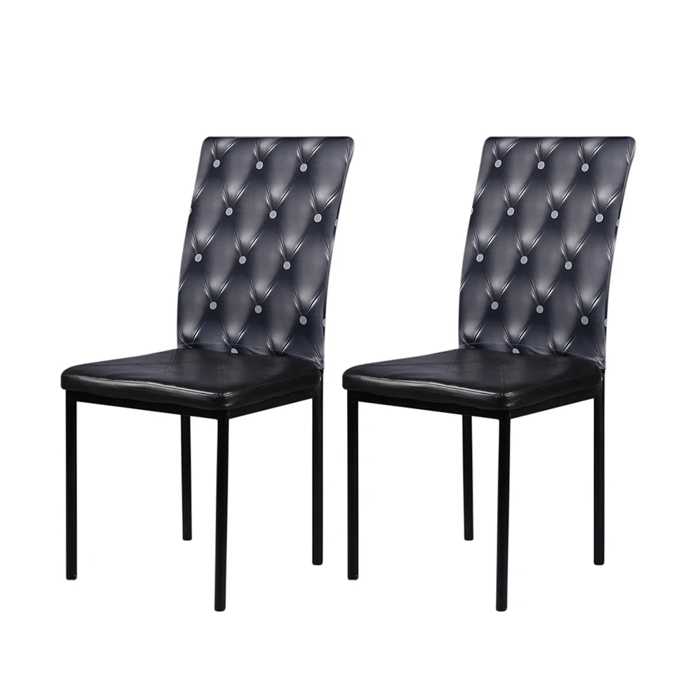 2pcs 3D Printing Spandex Dining Chair Seat Back Covers Stretchable
