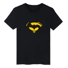 batman vs superman 4XL Black T-shirt Men Famous Brand and Super Man Short Sleeve Men TShirt Short Sleeve in XXS Cotton Tees xxs